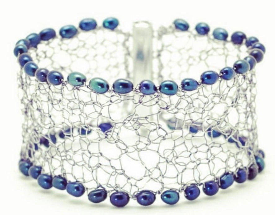 Shetland Lace Knitted Wire Bracelet - Online Workshop plus Kit