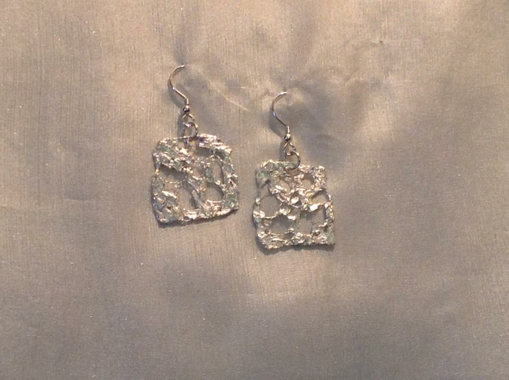 Large Silver Frost Earrings